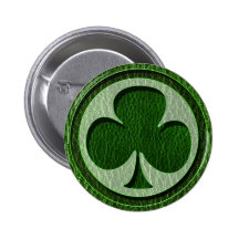 Trèfle irlandais simili cuir badge avec épingle