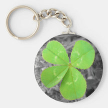 Trèfle Keychain de quatre feuilles - noir et blanc Porte-clés