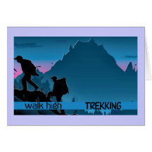Trekking Greeting Cards