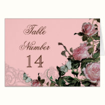 Trellis Rose Vintage - Reception Table Number Card cards