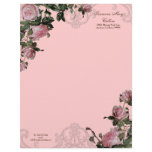Trellis Rose Vintage Swirl Stationery Letterhead