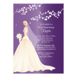 Trendy Amethyst BLONDE Bride Bridal Shower Invite