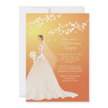 Trendy Autumn Gold Bride Bridal Shower Invite