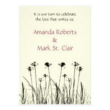 Trendy Black and Ivory Wedding Invitation