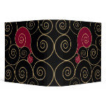 Trendy Black and Red Curly binder