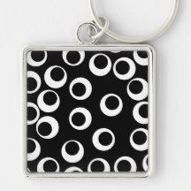 Trendy black and white retro design. Custom Keychain