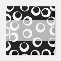 Trendy black and white retro design. Custom Refrigerator Magnet