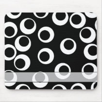 Trendy black and white retro design. Custom Mousepads