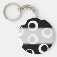 Trendy black and white retro design. key chains