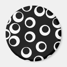 Trendy black and white retro design. refrigerator magnets