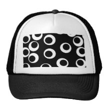 Trendy black and white retro design. mesh hats