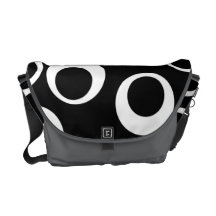 Trendy black and white retro design. messenger bag