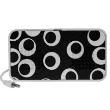 Trendy black and white retro design. mini speakers