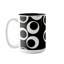 Trendy black and white retro design. coffee mugs