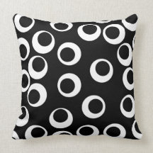 Trendy black and white retro design. pillows