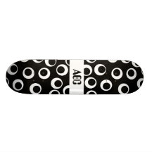 Trendy black and white retro design. skate board decks
