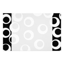 Trendy black and white retro design. customized stationery