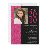 Trendy Blue & Pink Photo Graduation Invitation
