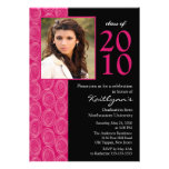 Trendy Blue & Pink Photo Graduation Invitation