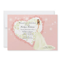 Trendy Bride Bridal Shower Heart Invitation