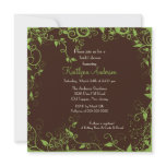 Trendy Brown Floral Bridal Shower Invitation