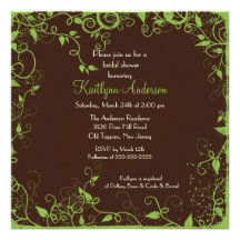 Trendy Brown Floral Bridal Shower Invitation