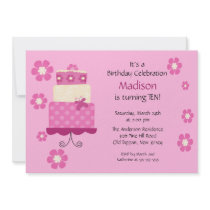 Trendy Cake Birthday Invitation