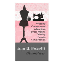 Trendy Charming Textile Crafts Sewing Handmade Business Card Templates