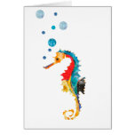 Trendy Colourful Sea Horse (SeaHorse) Greeting Card