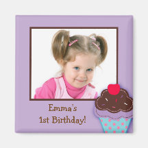 Trendy Cupcake Birthday Party Favour Magnets