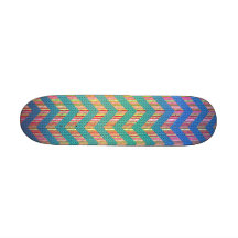 Trendy Cute Pastel Zig Zag Skate Board Deck