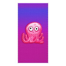 Trendy Cute Pink and Purple Octopus Picture Card