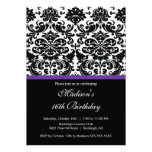 Trendy Damask Sweet Sixteen Birthday Invitation