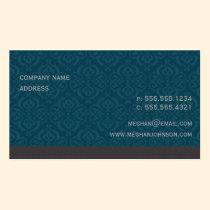 Trendy Damask Teal Business Card Template business cards