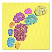 Trendy floral pastel polka dot paisley photographic print