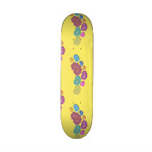 Trendy floral pastel polka dot paisley custom skate board