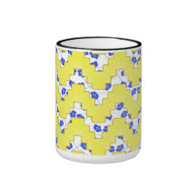 Trendy Floral Pastel Zig Zag Coffee Mug