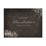 Trendy Floral Postcard Invitation Beige