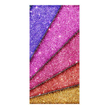 Trendy Geometrical Glitter Stripes Custom Photo Card