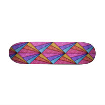 Trendy Geometrical Glitter Stripes Custom Skateboard