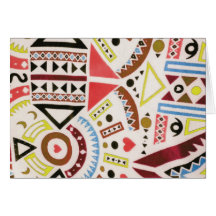 Trendy Girly Abstract Orange Brown Tribal Pattern Card