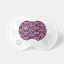 Trendy Girly Wavy Swirly Pink Abstract Pacifiers