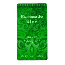 Trendy Green Homemade Wine Label