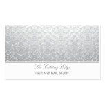 Trendy grey faded damask salon spa business card