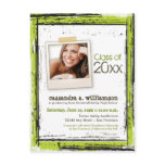 Trendy Grunge Graduation Announcement (lime) Postcard