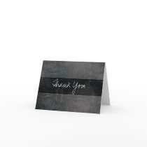 Trendy Grunge Marble Black Thank You Card