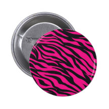 Trendy Hot Pink Fuchsia Black Zebra Stripes Print