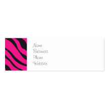 Trendy Hot Pink Fuchsia Black Zebra Stripes Print Business Card