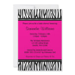 Trendy Hot Pink Zebra Girl Baby Shower