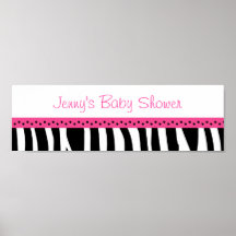 Trendy Hot Pink Zebra Print Banner Sign